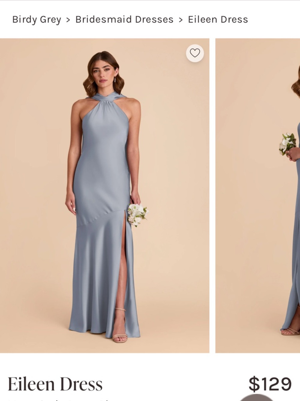 Birdy Grey Matte Satin Maxi Dress in dusty Blue- Eileen dress - Picture 3 of 3